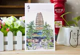 Китайская открытка, оригинальный сувенир для путешествий, китайский стиль, ручная роспись