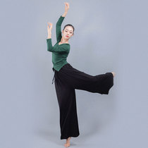 Modern Dance Broad Legs Pants Men and Women Model Loose and Dependant Floating Chinese Classical Seven-Speed Training Pants