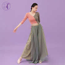 Modern Dance Clothing Suit China Wind Classical Dance Summer High-end Section Broadlegged Skirt Ancient Dress Hanfu Skill Training