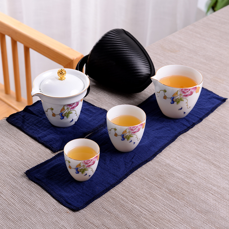 Teapot Quick Guest Cup One pot of two cups Home Ceramic Travel Kung Fu Tea Set Group Portable Bag Office Tea Cup