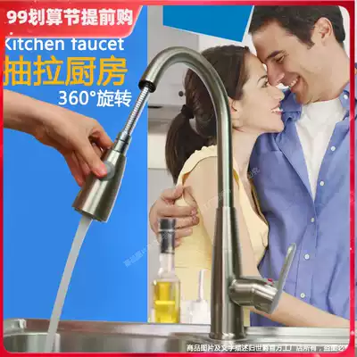 Spyker exports German brushed all copper pull-out kitchen faucet sink telescopic hot and cold lead-free