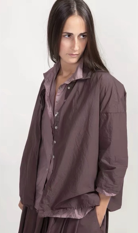 Fdf Paper-Like Italian Natural Style Niche Art Crinkled Ribbed Paper Cotton Women's Shirt Jacket, Once You Put It On, You'Ll Be Addicted Fdf Paper-Like Italian Natural Style Niche Art Crinkled Ribbed Paper Cotton Women's Shirt Jacket, Once You Put It On, You'Ll Be Addicted