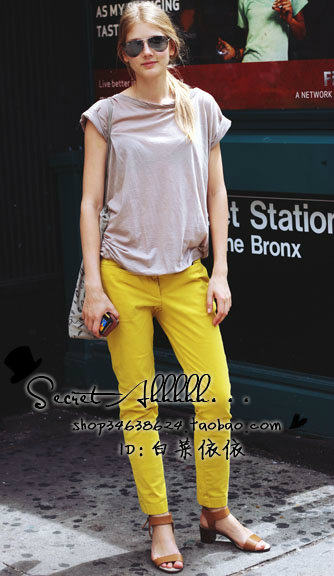 (55% Off Special Clearance) Yellow Casual Pants