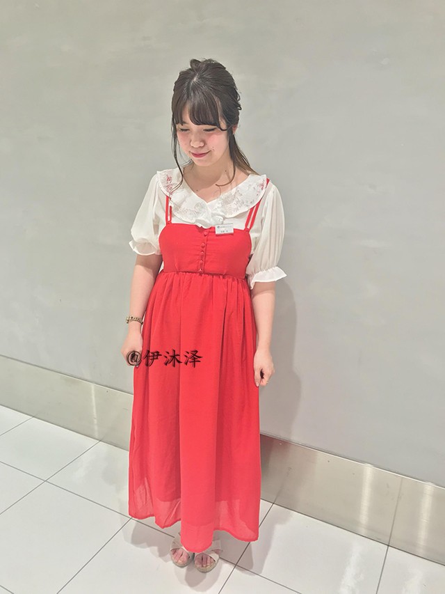 Nhật bản ban đầu eme 18 mùa hè mới item ngực dây đeo chiều rộng loose dress OP đầm suông dài