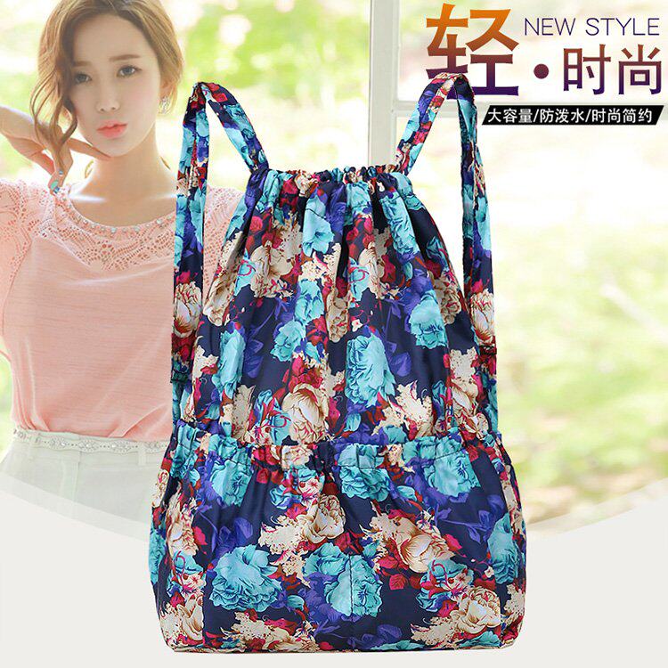 New rear Shoulder Bag woman Large capacity Leisure Shoulder Bag Pocket light waterproof travel Shoulder Bag Pumping Rope Sport Schoolbags