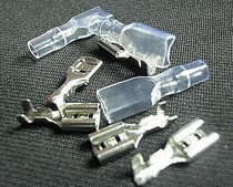 Terminal cold press Terminal 6 3mm tinned flat plug Spring (with rubber sheath) with 6 3 inserts