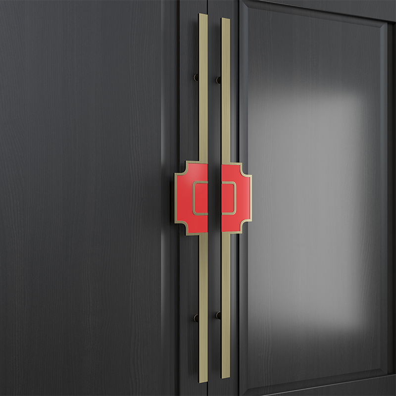 Antique door handle solid carving glass door handle handle club large handle glass door door with frame door universal