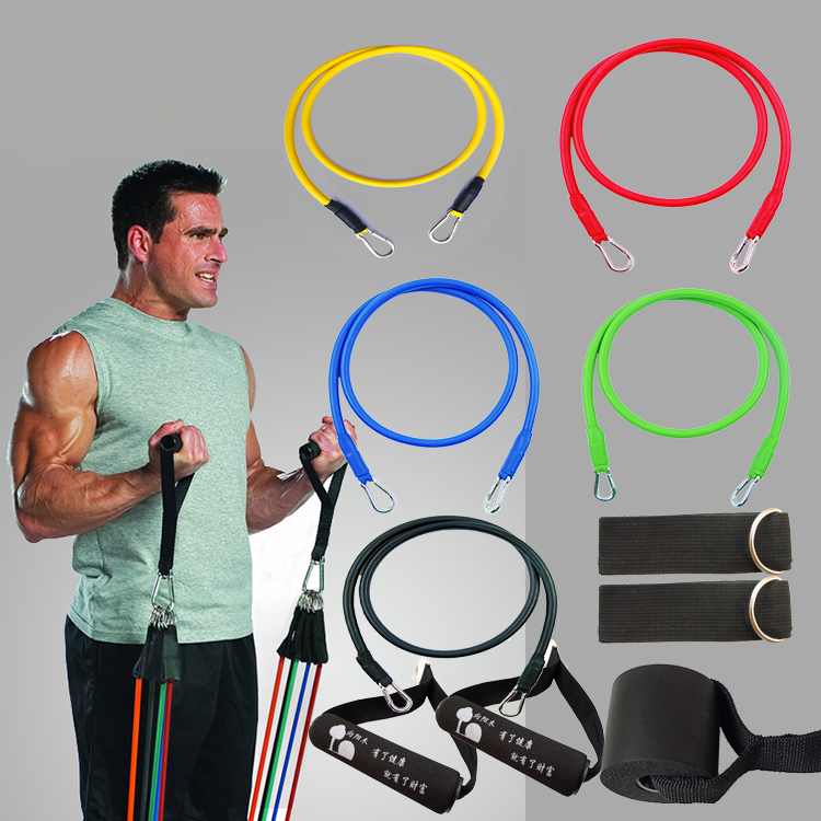 One-word pull tube 10-200 lb combination suit pull rope arm strength exercise rehabilitation training fitness