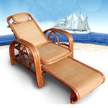 Folding beach chair Indonesian rattan chair folding bed Vine sofa leisure chair outdoor leisure chair pure hand woven