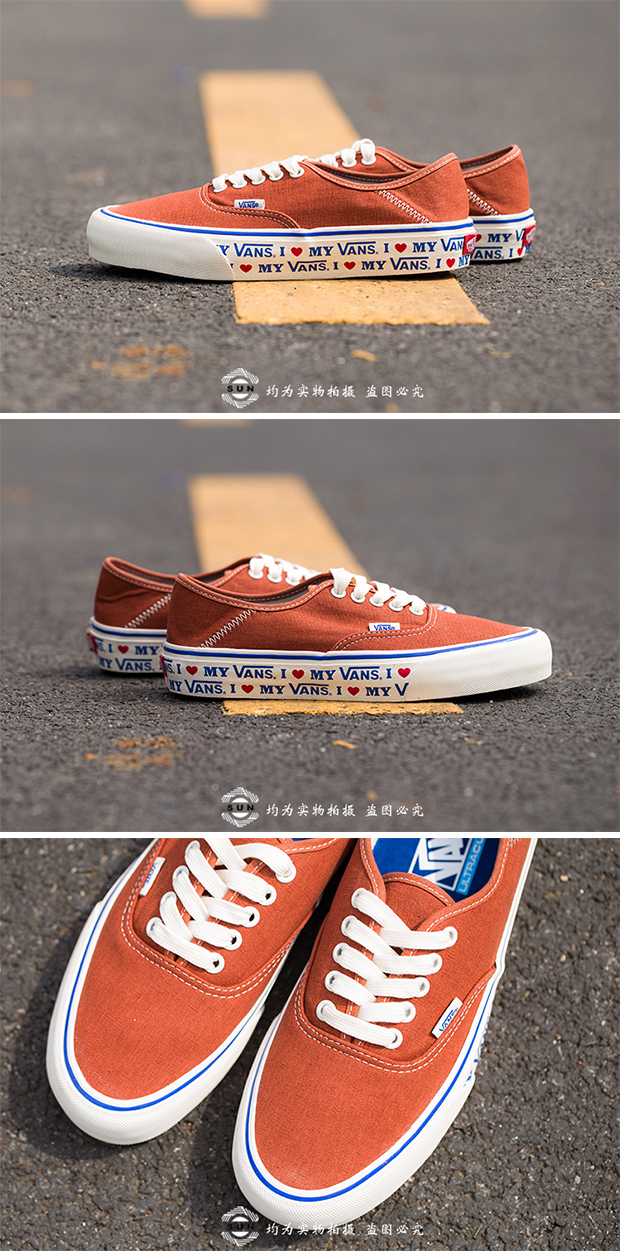 Vans Authentic sổ đỏ mùa hè thấp để giúp giày vải màu cam bẩn cho nam và nữ thấp VN0A3MU6VLA - Plimsolls giày the thao nữ giá rẻ