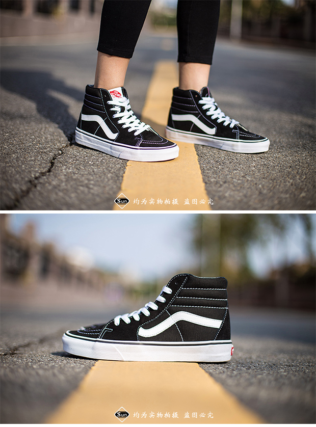 Spot Vans Sk8 hi màu đen và trắng cổ điển giày vải cao cổ giày nam giày nữ giày trượt ván VN000D5IB8C - Dép / giày thường giày tập gym nữ