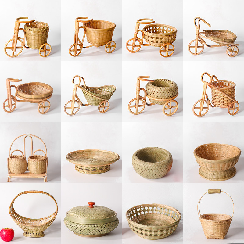 Handicrafts Bamboo Basket Fruit Snacking Pallet Decoration of Bamboo Basket for Bamboo Basket