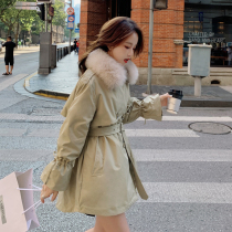 Sandro Mocoloni Pike down clothes 2021 New women Winter small collection waist fur collar jacket