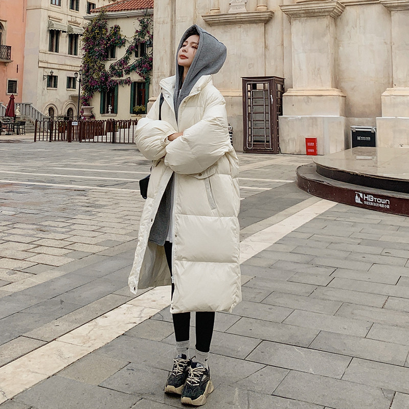 Sandro Mocoloni fake two down clothes women's 2021 new winter fashion long version of even hat jacket