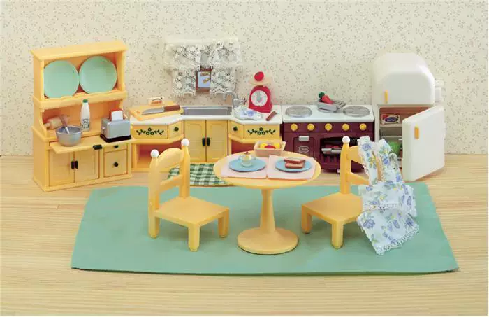 Япония EPOCH Forest Family Toys Sylvanian Families American Kitchen Combination