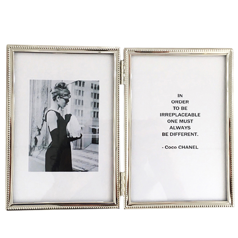ins Patterned Creative European and American Style Cardboard Double-Sided Folding Metal Display Stand Glass Frame Photo Frame 567inch 810inch
