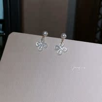 JZ STU flawless natural freshwater Bright Pearl Ruyi shell American 14K gold stud earrings