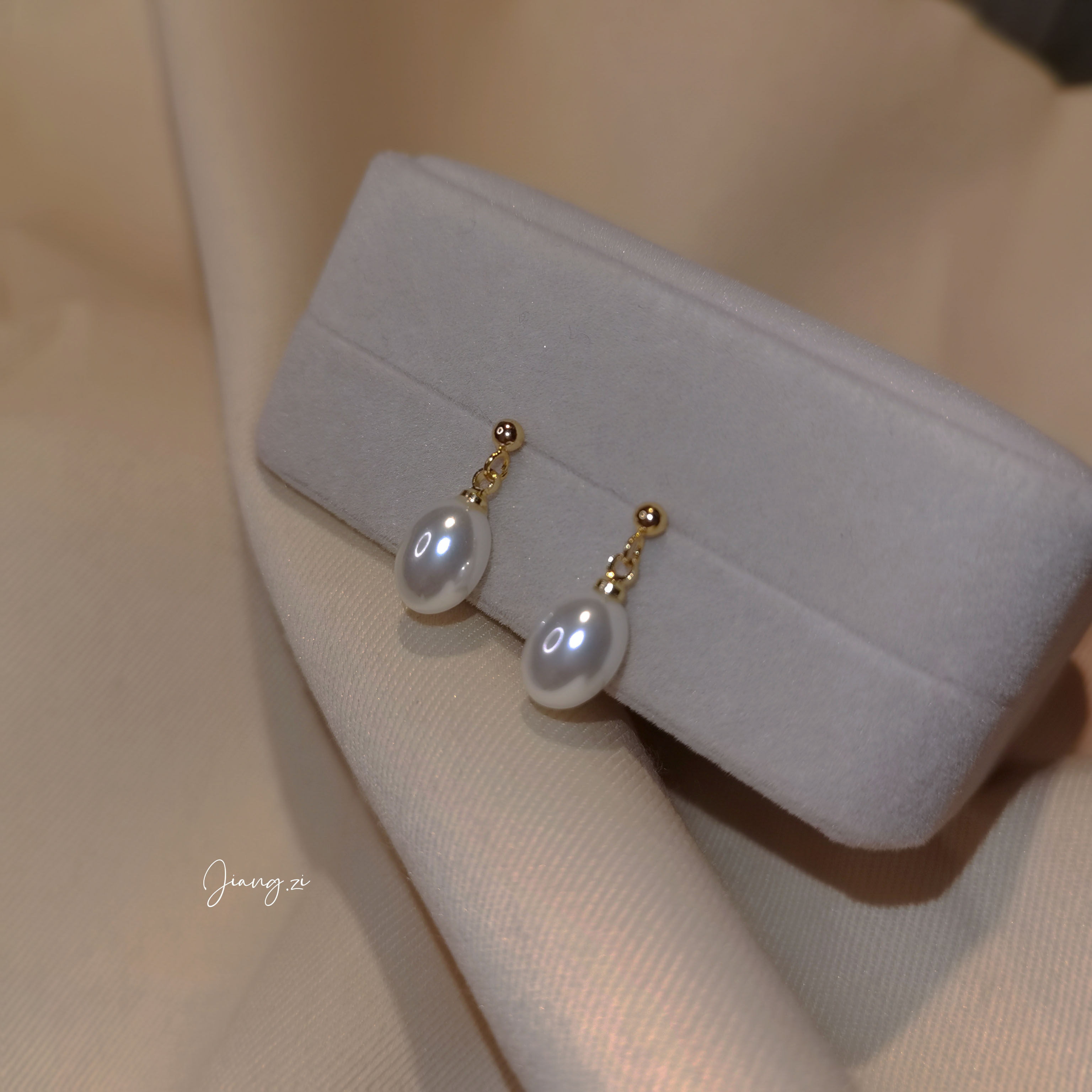 JZ STU fan welfare purchase new handmade earrings recommended 14K gold pearl stud earrings earrings