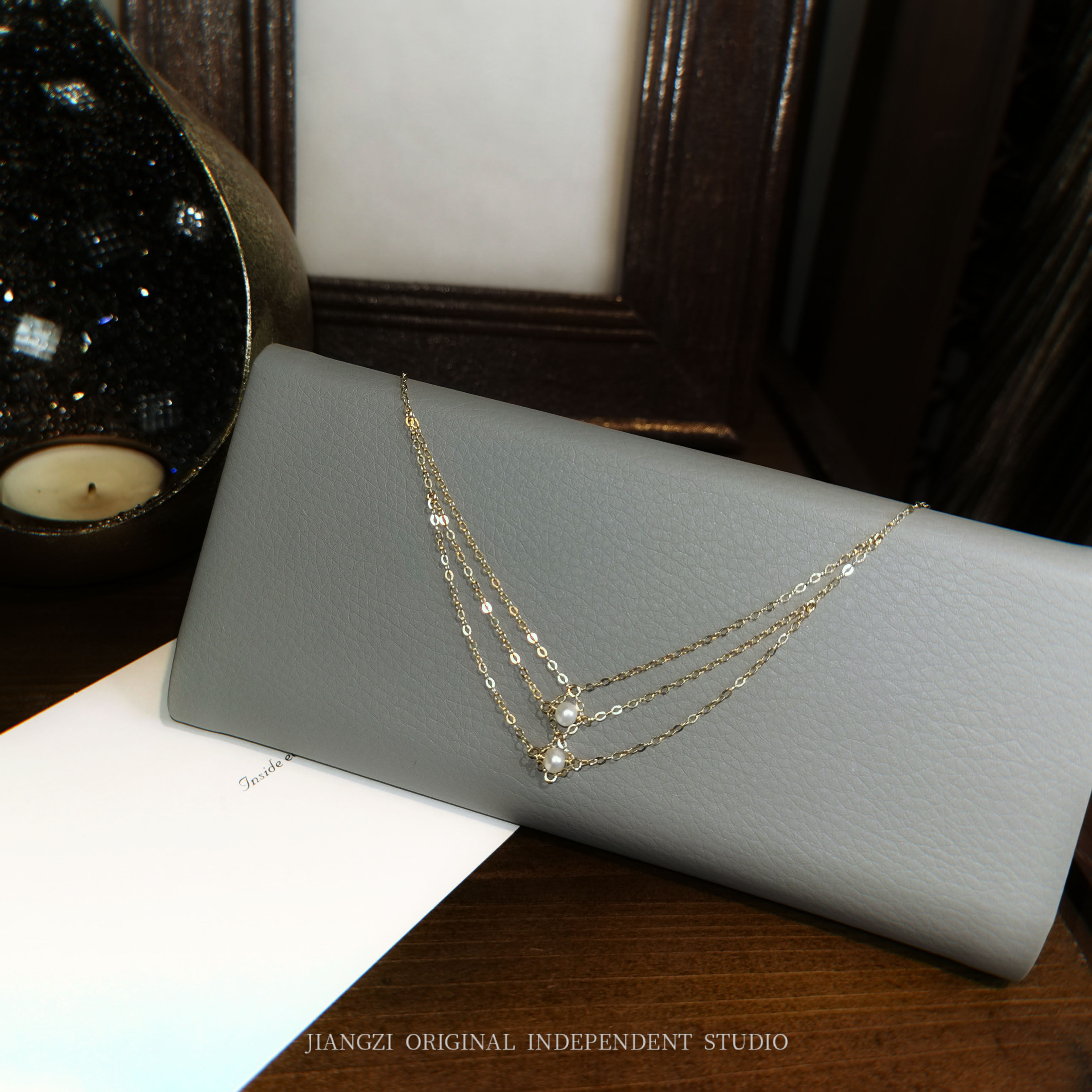 JZ S T U EXCLUSIVE ORIGINAL TRIPLE SUPERA CHAIN AMERICAN 14K BAG GOLD FRESH WATER PEARL BATH No need to pick up the necklace