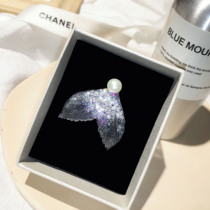 JIANGZI STU sauce heavy industry mermaid silver tail s925 sterling silver Freshwater Pearl Super Flash two wearing earrings