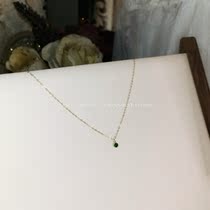 JZ STU bath without picking niche green minimalist zircon Super flash American 14K gold choker necklace