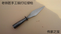 Stainless steel gun head overlord gun martial arts long Zhao Yun gun Cherry performance gun head red tassel spear props not opened blade