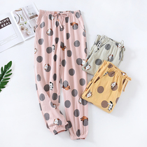Pajama pants womens trousers cotton summer loose cotton spring and autumn leisure Womens Home pants winter knitted closure