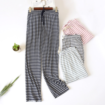 Modal striped pajama pants womens trousers spring and summer simple loose size home casual yoga pants thin home pants