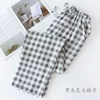 Мужские серые клетчатые брюки с хлопчаты