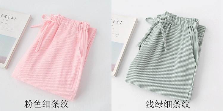 Quần pyjama Quần cotton của phụ nữ có thể được mặc bên ngoài mùa xuân và mùa thu quần nam bằng vải cotton và đồ ngủ bằng vải mỏng dành cho nữ