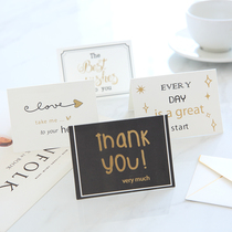 Hipster Japanese creative diy high grade bronzing Thank you wish greeting card handmade Happy Birthday small card message