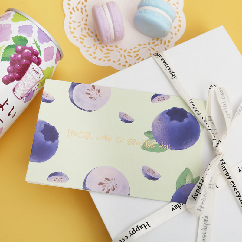 Fruit Bronzing Birthday Greeting Cards Creative Sending People Happy Blessings Blank Cards Korea Message Cards With Envelopes