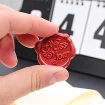 Floral toast Fire Lacquer Envelope Stickers Seal Round Retro Label Stick Seal Bronzed Gold Hand Ledger Gold Paste