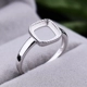 Nhẫn bằng bạc 925 sterling bạc nhẫn trống vai vuông đặt dát sáp ong màu hổ phách mở vòng 8 * 8 nữ nhan cuoi