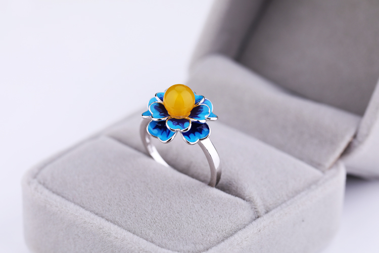 Nhẫn bằng bạc 925 sterling hoa vòng trống hỗ trợ khảm sáp ong vòng giữ ngọc trai mở vòng hỗ trợ 7 đến 10 vòng chăm sóc nữ nhẫn nam đẹp