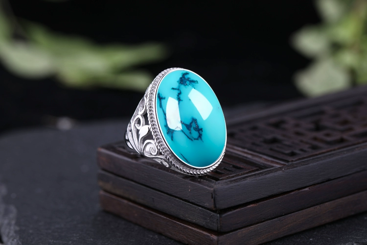 Nhẫn bạc sterling 925 thiết lập vòng sáp ong hỗ trợ dát nhẫn đá quý màu hổ phách nhẫn hỗ trợ trống miệng hỗ trợ trực tiếp nữ 15 * 22 nhẫn vàng
