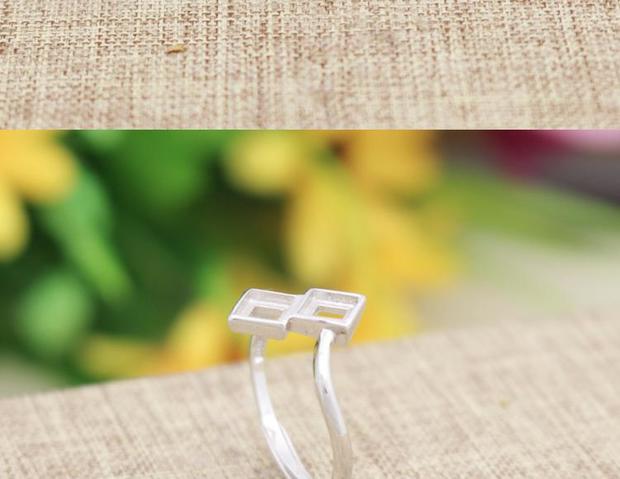 S925 sterling bạc nhẫn trống khay DIY khảm hổ phách màu ngọc lam mô hình nữ nhẫn nhẫn hỗ trợ thiết lập 4 * 4 nhẫn vàng tây