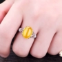 S925 sterling bạc mạ vàng trắng nhẫn trống hỗ trợ nữ mô hình dát sáp ong cài đặt 13 * 18 10 * 14 12 * 15 nhẫn cưới vàng 18k