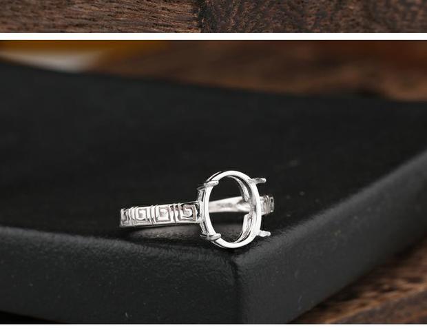 S925 sterling bạc nhẫn trống hỗ trợ trống sáp ong cài đặt 10 * 12 hỗ trợ nhẫn sống 9 * 11 12 * 14 6 * 9 nhẫn cặp vàng