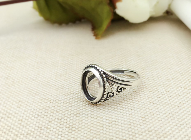 S925 sterling silver ring rỗng hỗ trợ 9 * 12 11 * 14 12 * 15 8 * 11 8 * 10 10 * 12 13 * 16 thiết lập