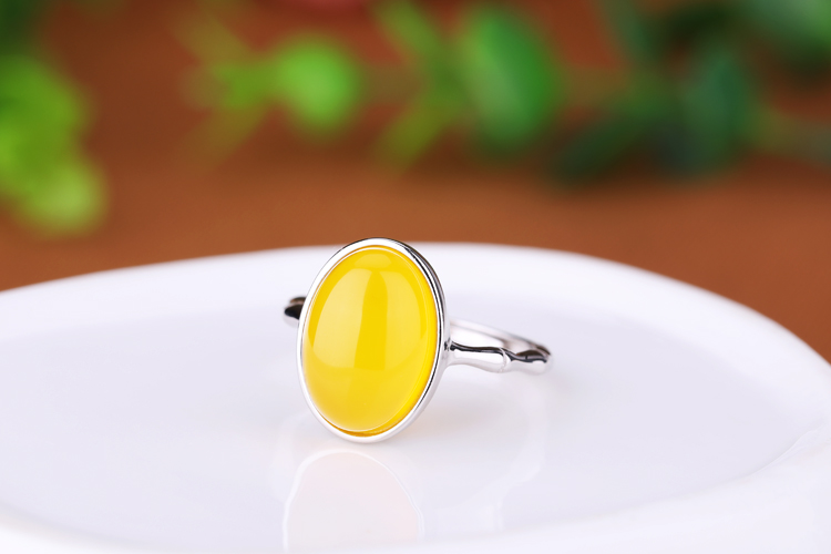 Nhẫn bạc 925 sterling trống khay tự làm dát sáp ong Songhi nữ mở nhẫn vàng trắng hỗ trợ cài đặt 10 * 14 nhẫn bạc pnj