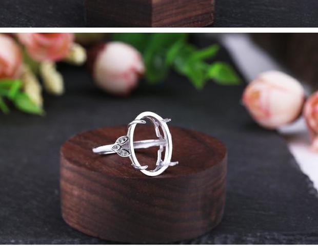 S925 sterling bạc mạ bạch kim nhẫn trống khay tự làm nữ mô hình dát sáp ong mở vòng hỗ trợ 14 * 18 khay bạc nhẫn vàng 18k nam