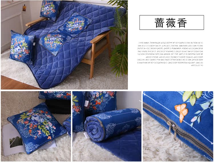 Bốn mùa gối chăn kép sử dụng đệm lông cừu san hô đệm gối nap chăn điều hòa có thể gập lại là gối nhỏ - Trở lại đệm / Bolsters Gối ngủ văn phòng mua ở đâu
