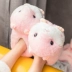 Phim hoạt hình dép hamster nữ 2018 thu đông mùa đông mới cotton nhà trong nhà túi dễ thương với tóc kéo mùa đông nhà - Trang chủ