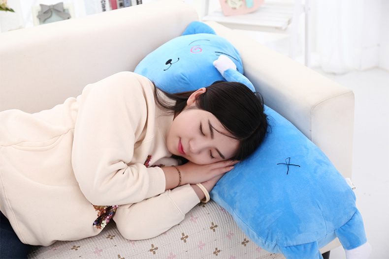 Mèo hoạt hình gối ngủ sofa lớn đệm đôi dải gối sinh viên gối đầu tựa lưng gối tựa lưng cao su non
