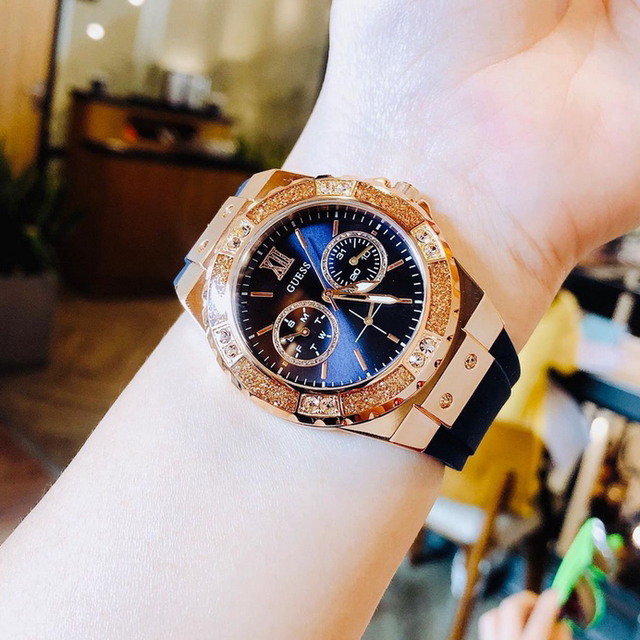 Genuine GUESS watch U1053L1 silicone rose gold diamond-set large dial  couple watch U1160L3