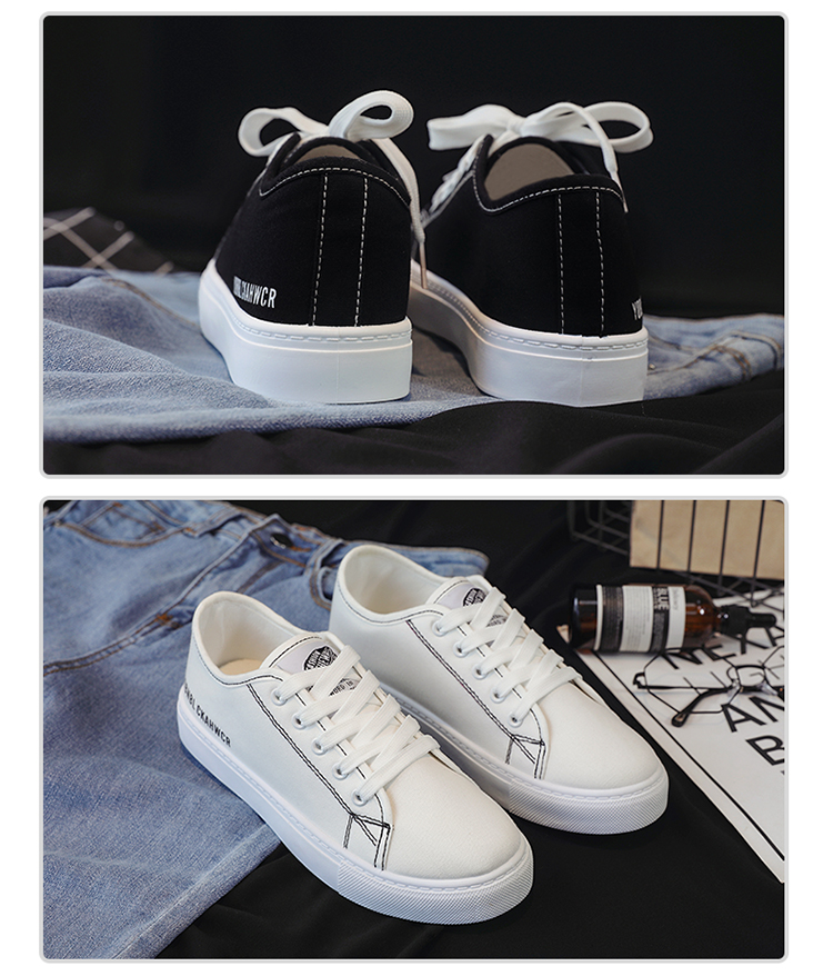 Giày vải nữ phiên bản Hàn Quốc của sinh viên hoang dã Harajuku ulzzang board giày retro phong cách Hồng Kông chic giày nữ trắng giay the thao nu