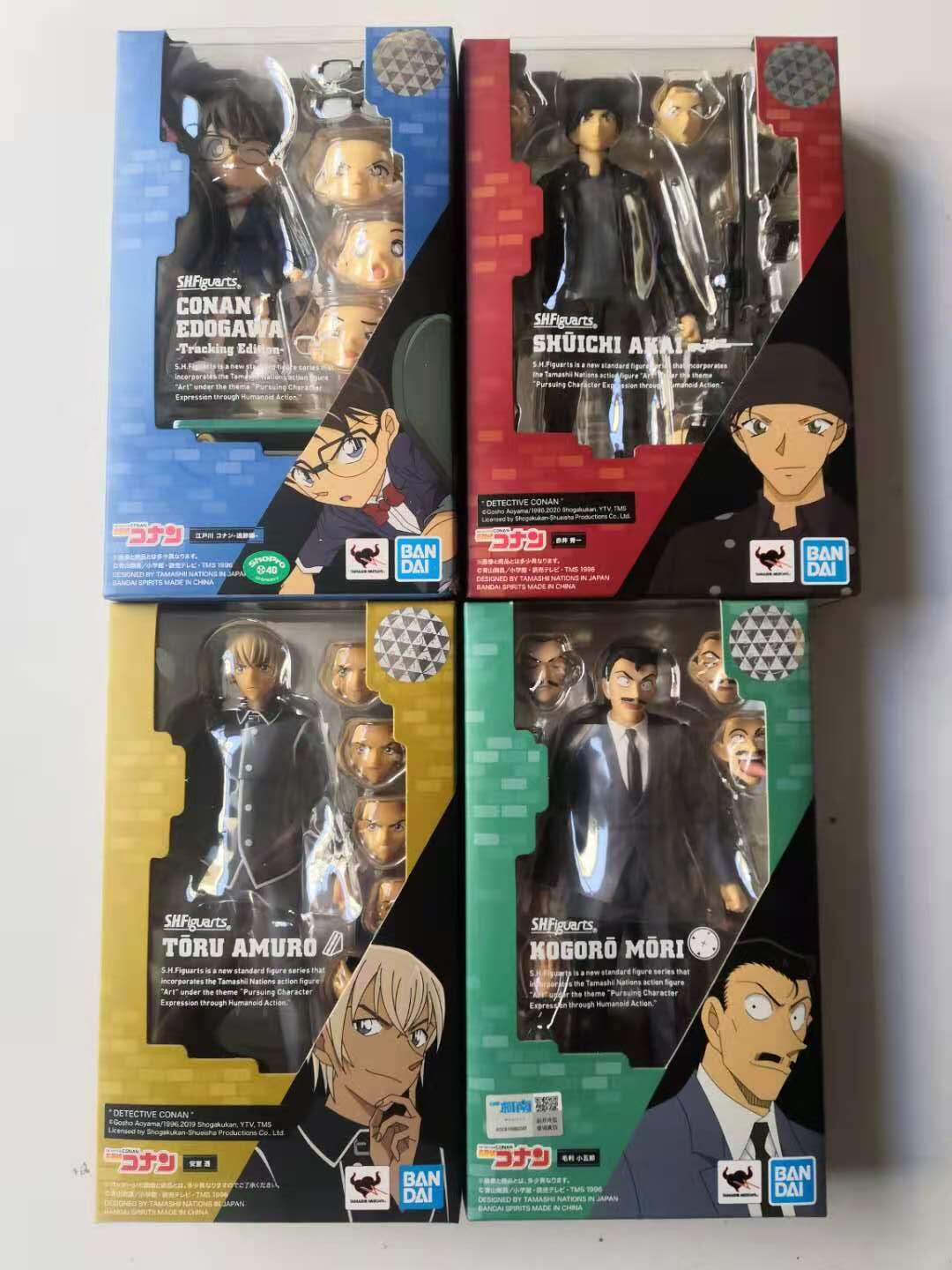 Bandai SHF movable hand-made detective Conan skateboard Maori Kogoro Xiaolan Akai Hideichi Amuro Toru
