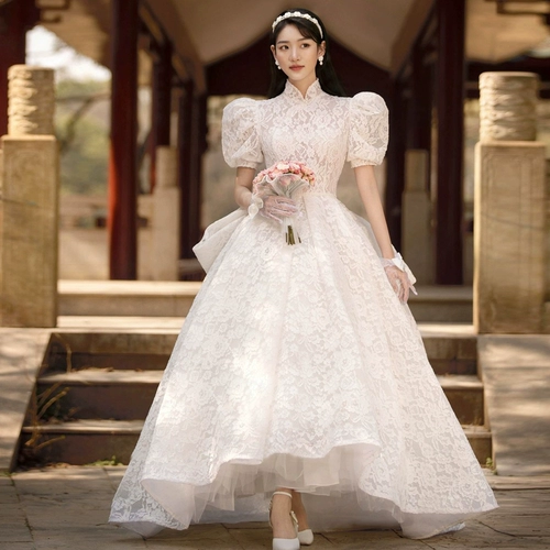 Ретро кружевной реквизит для фотографии для влюбленных, свадебное платье, китайский стиль
