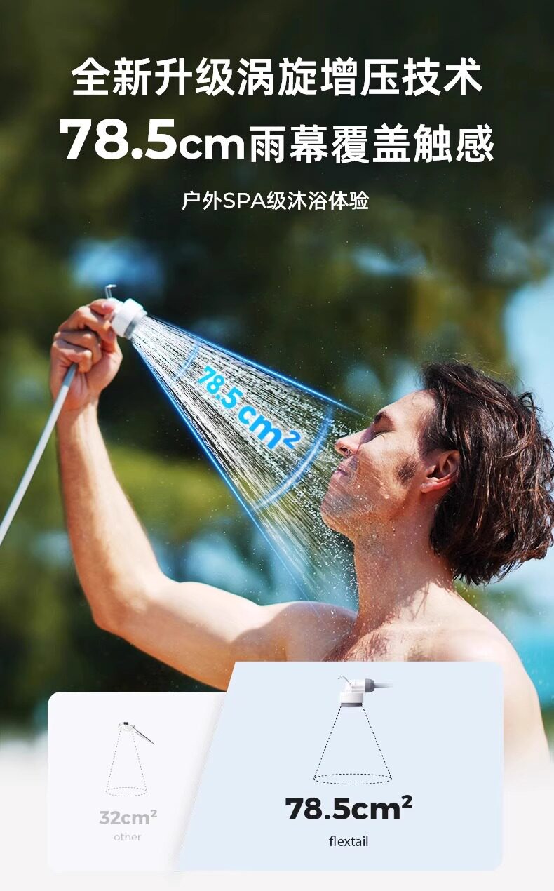 Рыбий хвост FLEXTAIL на открытом воздухе Может портативный насос душ устройство кемпинг электрический головка душа комната с несколькими кроватями купаться артефакт 2 поколение flextail 